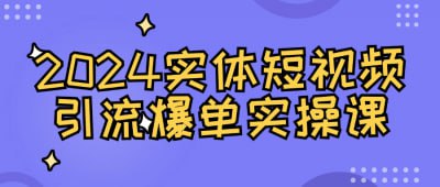 2024实体短视频引流爆单实操课插图 2024实体短视频引流爆单实操课