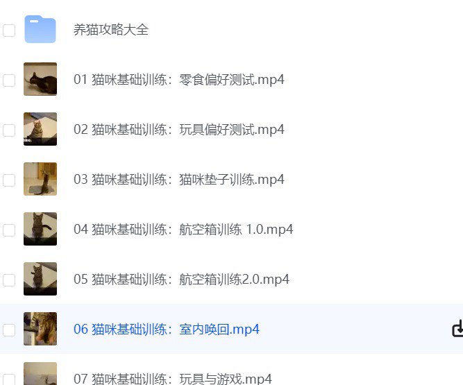 铲屎君必备.猫咪训练电子书+视频