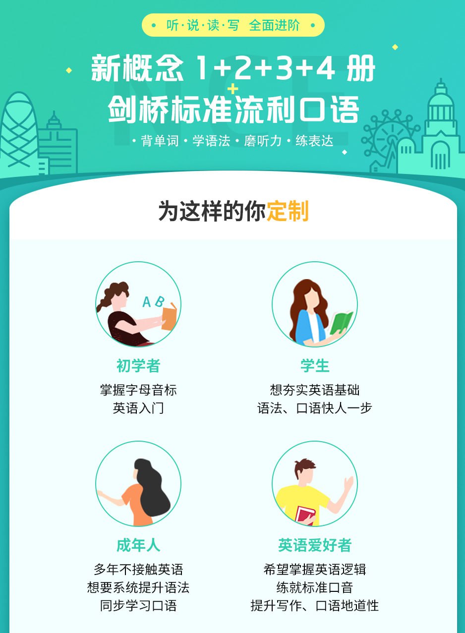 新东方【听说升级】新概念精讲精练班 1+2+3+4册