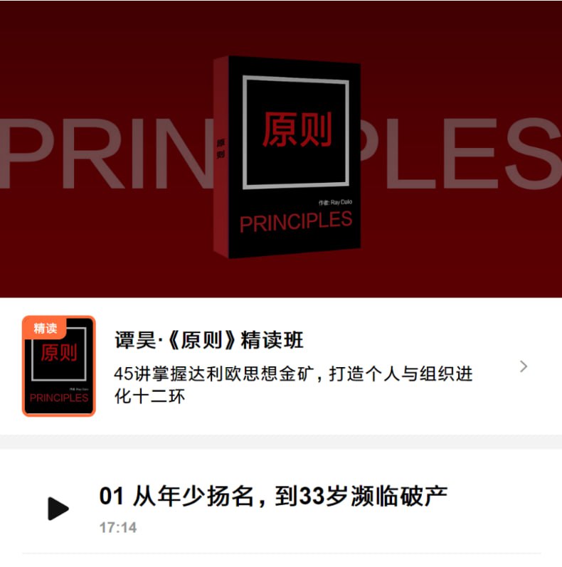 谭昊《原则》精读班 pdf+mp3插图 谭昊《原则》精读班 pdf+mp3