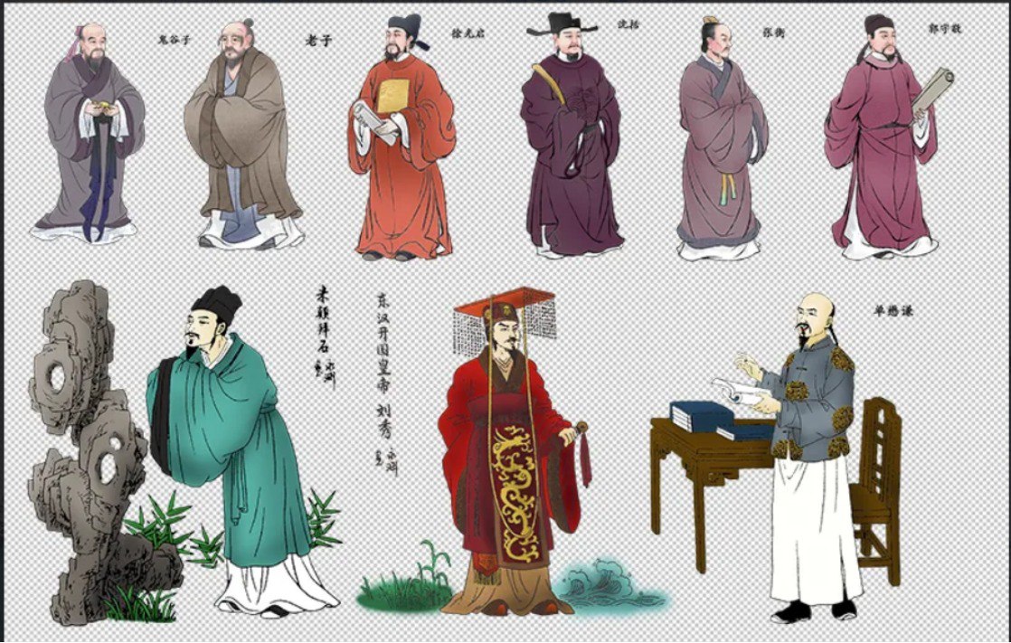 历史名人国画风免扣素材 336 款插图 历史名人国画风免扣素材 336 款