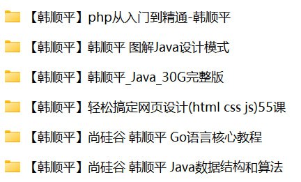韩顺平-旧版编程课程合集(PHP、Java、Go语言、数据结构与算法、设计模式、网页设计)插图 韩顺平-旧版编程课程合集(PHP、Java、Go语言、数据结构与算法、设计模式、网页设计)
