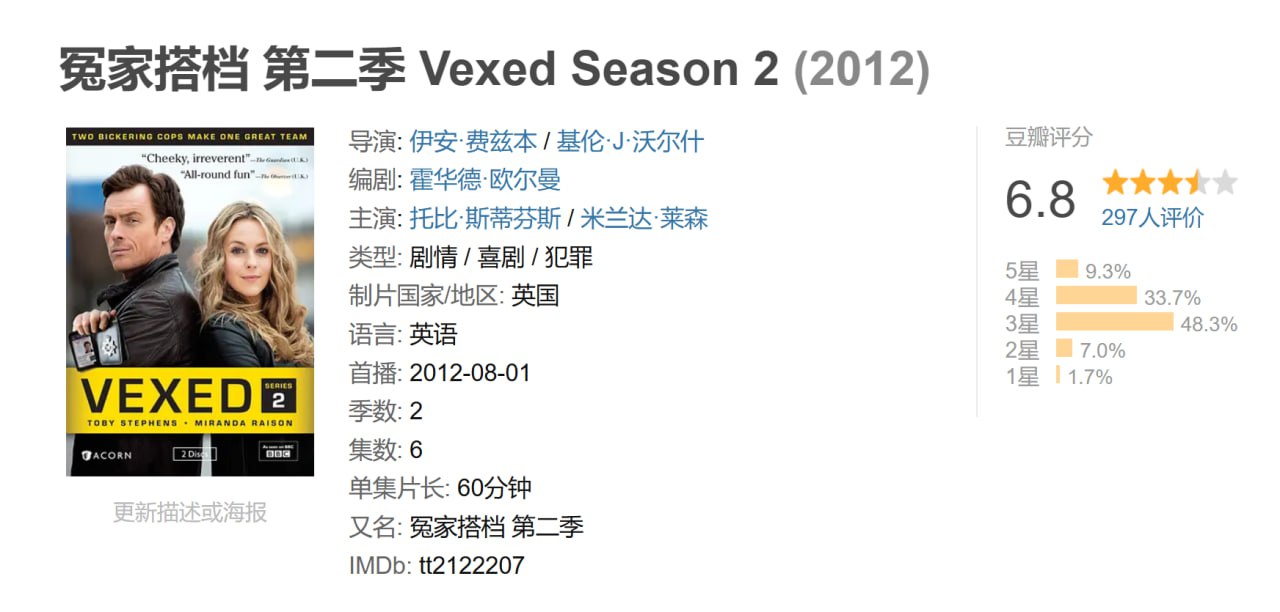 冤家搭档 全两季 英语中字插图 冤家搭档 全两季 英语中字