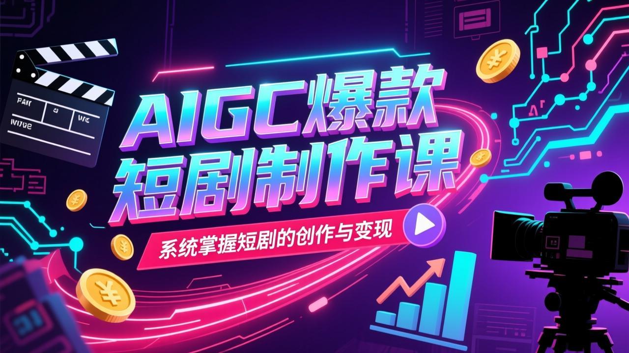 AIGC爆款短剧制作课，系统掌握短剧的创作与变现