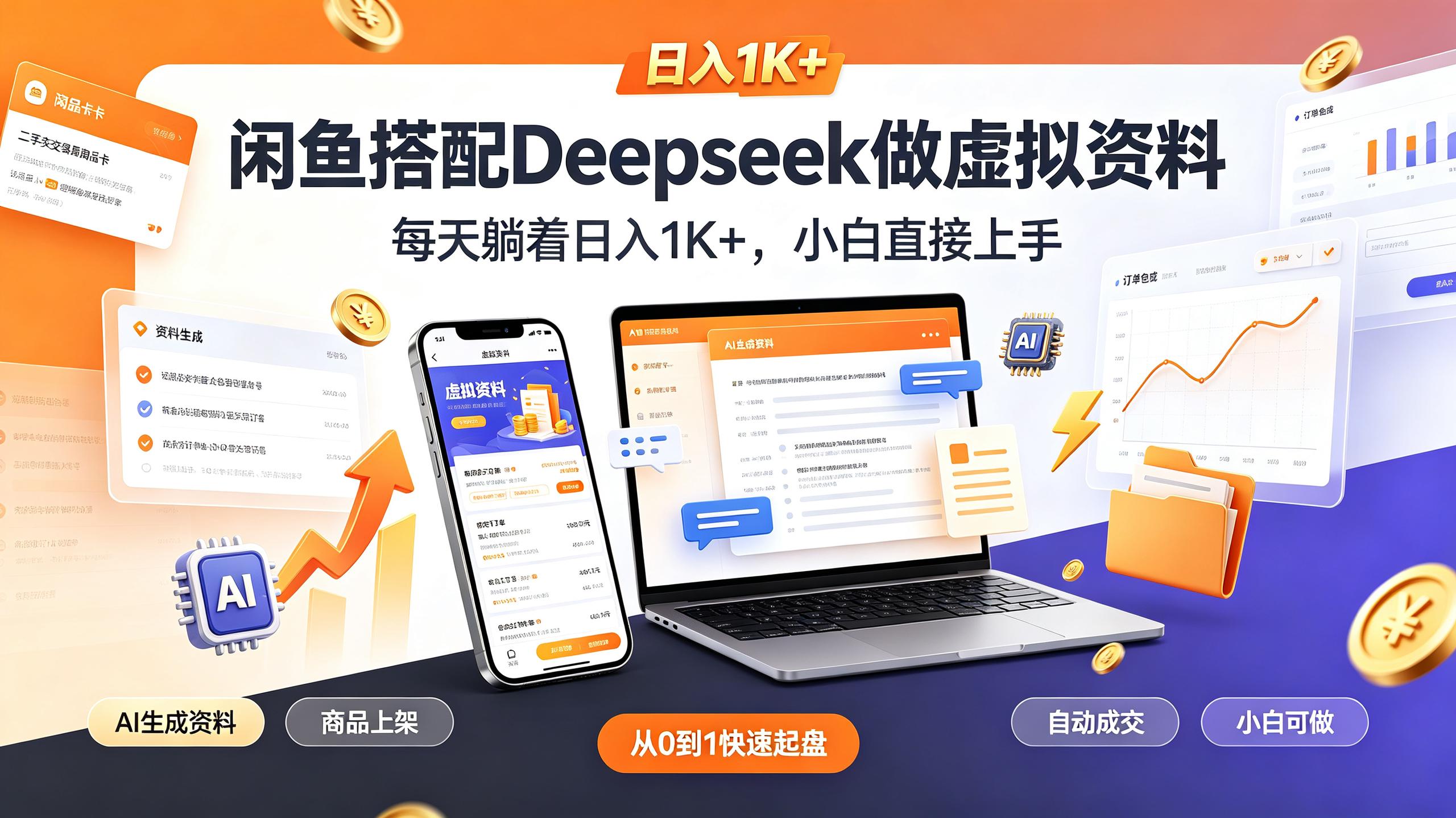 闲鱼搭配Deepseek做虚拟资料,每天躺着日入1K+,小白直接上手插图 闲鱼搭配Deepseek做虚拟资料,每天躺着日入1K+,小白直接上手