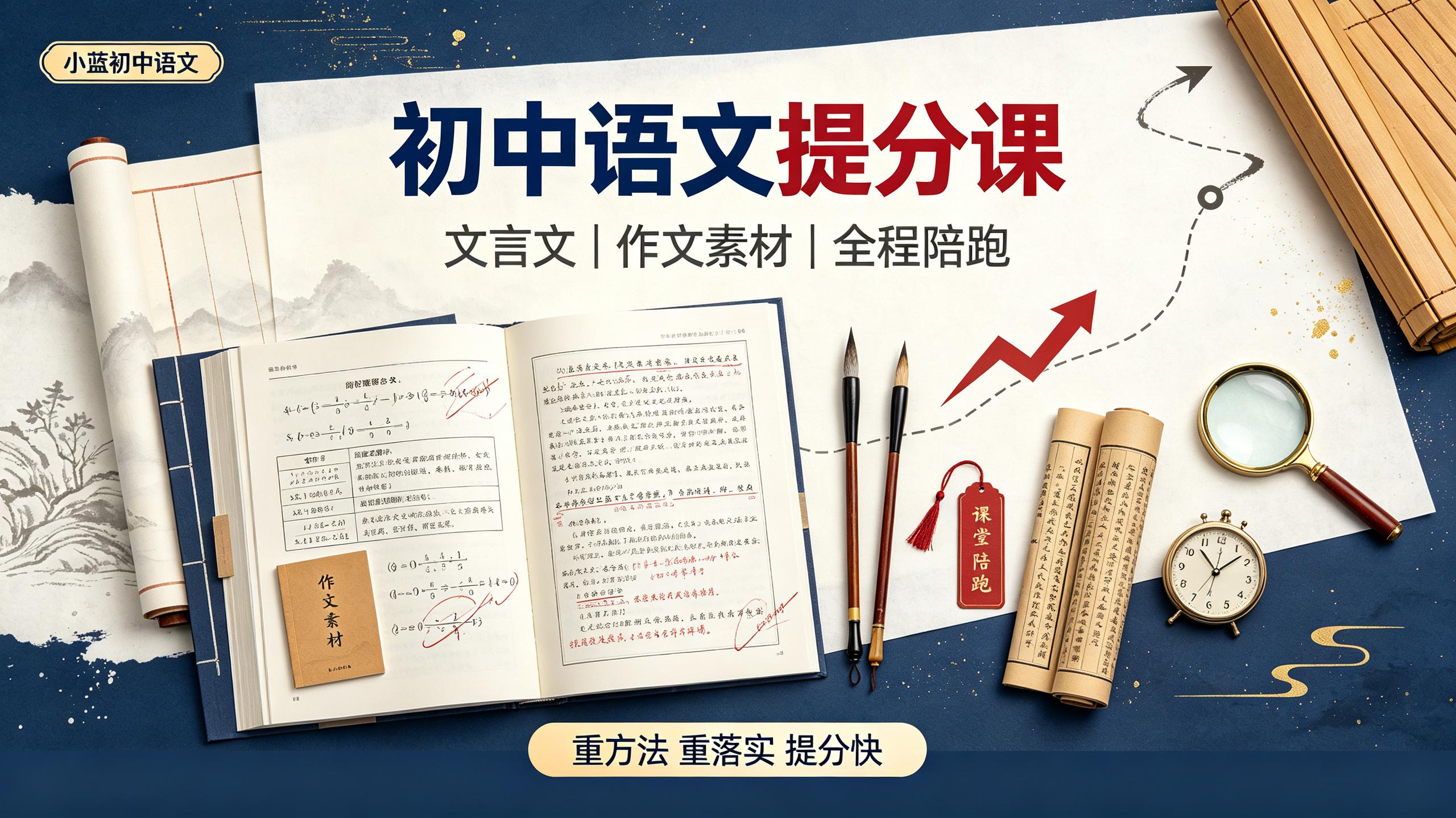【小蓝初中语文】课程(主打“阅读公式 + 文言文精讲 + 作文素材模板 + 全程陪跑”,重方法、重落实、提分快)插图 【小蓝初中语文】课程(主打“阅读公式 + 文言文精讲 + 作文素材模板 + 全程陪跑”,重方法、重落实、提分快)