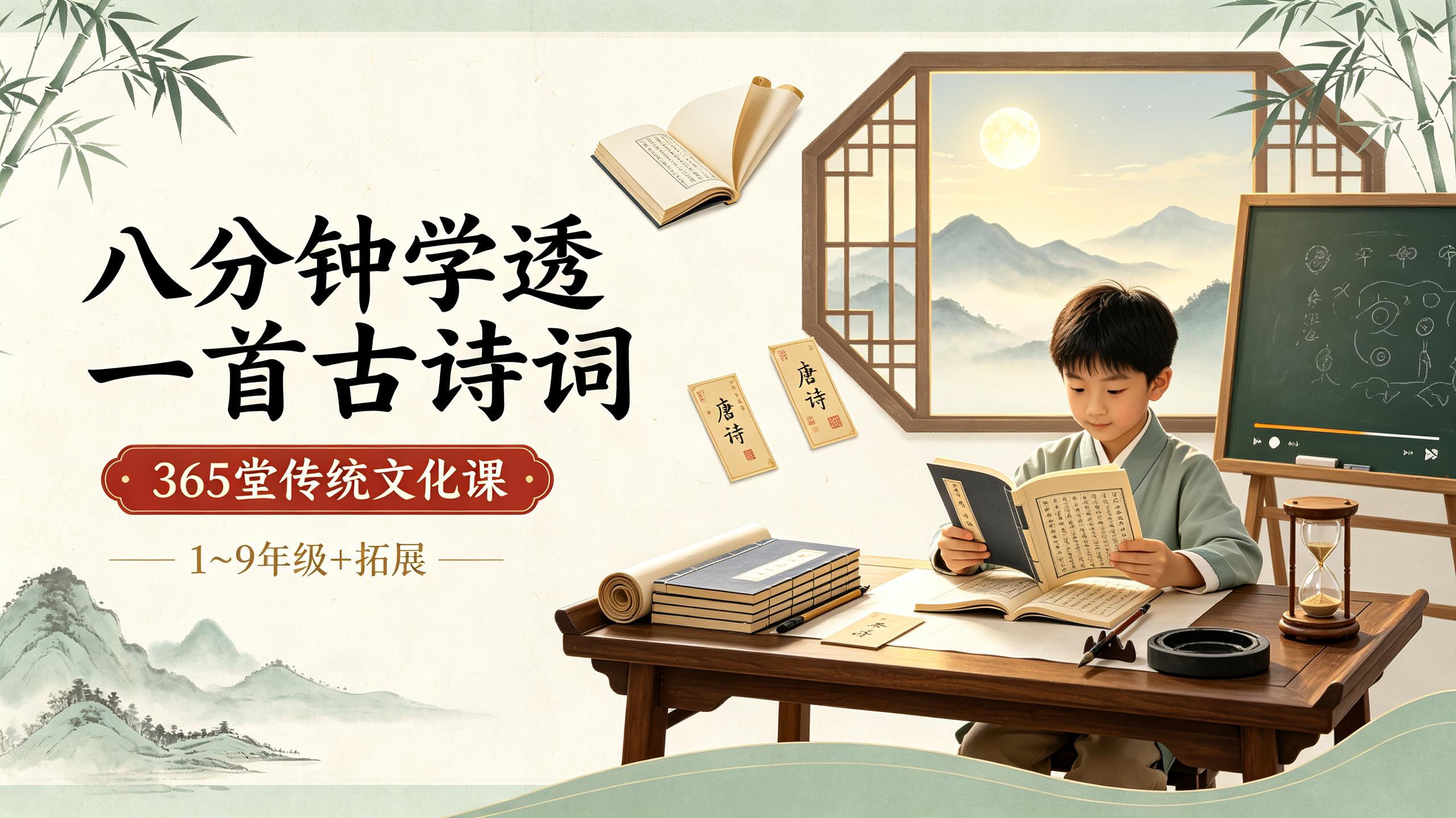 【八分钟学透一首古诗词】北大派派365堂古诗词&传统文化 1~9年级+拓展插图 【八分钟学透一首古诗词】北大派派365堂古诗词&传统文化 1~9年级+拓展