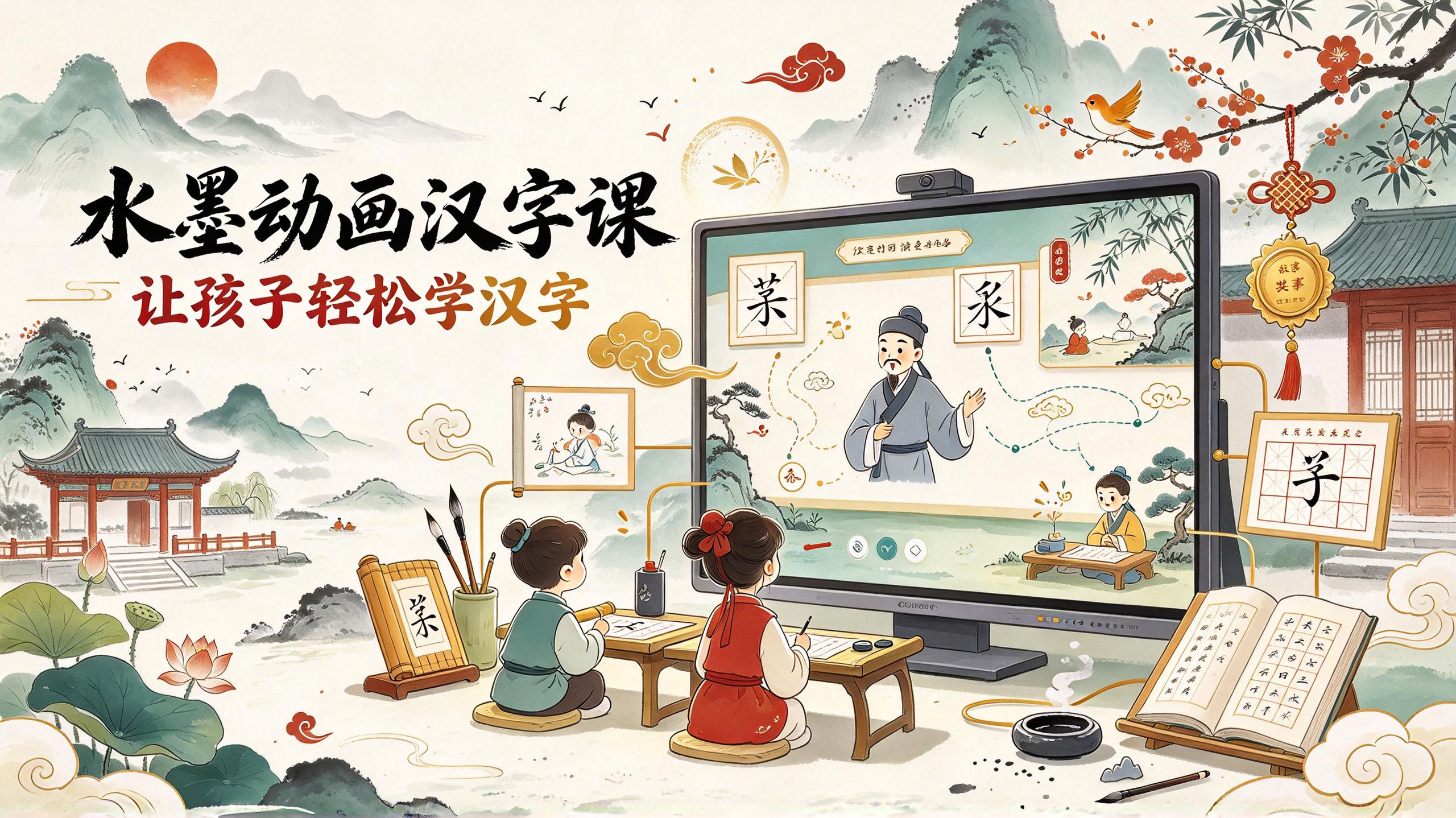 水墨动画汉字课,让孩子在国风动画中轻松学汉字插图 水墨动画汉字课,让孩子在国风动画中轻松学汉字
